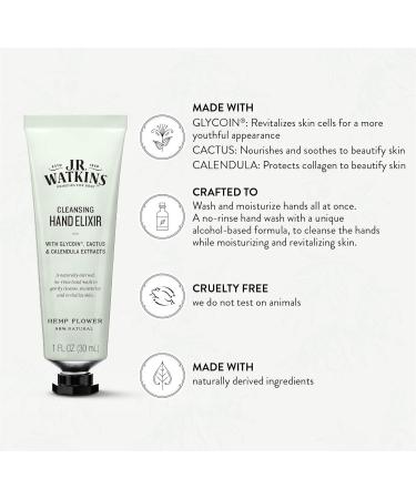 J.R. Watkins Hemp Flower Hand Elixir Waterless Cleansing Hand Wash 1 oz | International Shipping Available - Buy Online on GoSupps.com