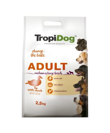 Premium Dry Dog Food with Duck and Rice for Adult Medium and Large Breeds 2.5kg