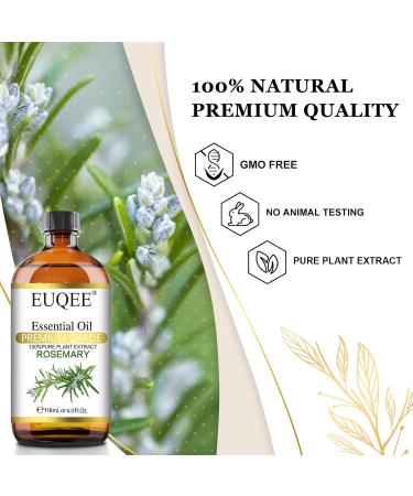 EUQEE Rosemary Essential Oil 118ml Pure Rosemary Oil for Hair Growth Natural Aromatherapy Essential Oil Natural Essential Oils for Diffusers for Home Humidifier Relax Rosemary 118 ml (Pack of 1) - Buy Online on GoSupps.com