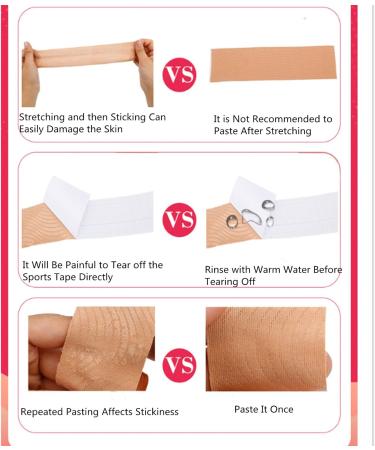 kuou 10m Kinesiology Tape Boob Tape 2x5m Roll of Elastic Muscle Support Tape for Exercise Sports & Injury Recovery Nude - Buy Online on GoSupps.com