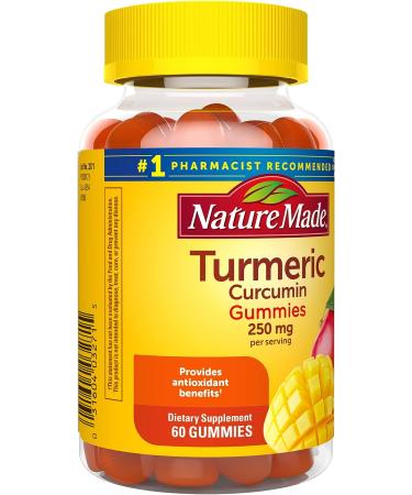 Nature Made Turmeric Curcumin 250mg Gummies - Antioxidant Support - 60 count - 30 Day Supply - Buy Online on GoSupps.com