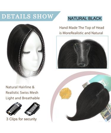 10inch HL-1B Human Hair Topper for Women with Thinning Hair - Remy Hair Pieces Clip On - 100% Real Human Hair Toppers - Buy Online on GoSupps.com