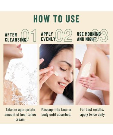 Beef Tallow for Skin Tallow Face Moisturizer Grass Fed Organic Whipped Tallow Balm Unscented Tallow Cream for Face & Body All-Natural Care for Dry Skin - Buy Online on GoSupps.com
