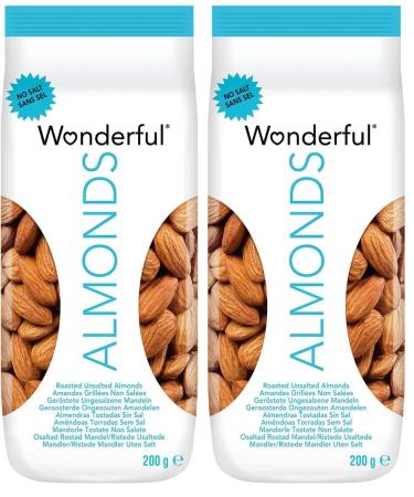 Wonderful Almonds - Amandes non sal es 200g (Lot de 2) Amandes sans sel 200 g (Lot de 2)