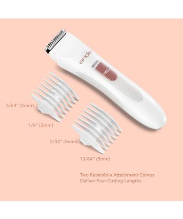 Andis 24630 Women's Personal Electric Trimmer - Detachable Stainless-Steel Blade - for Legs  Underarms Hair Removal - Rechargeable Cordless Slim Design - 6-Piece Kit  White - Buy Online on GoSupps.com