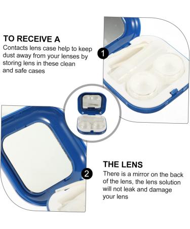 Solustre Contact Lens Case - 2 Sets Lens Container & Fashion Make-Up Mirror Box for International Shipping - Buy Online on GoSupps.com