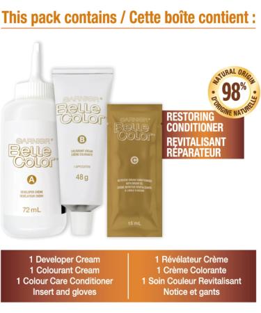 Garnier Belle Color Permanent Hair Dye 111 Extra Light Ash Blonde 100% Grey Coverage Enriched with Argan Oil and Wheat Germ Oils - 1 Application Packaging may vary - Buy Online on GoSupps.com