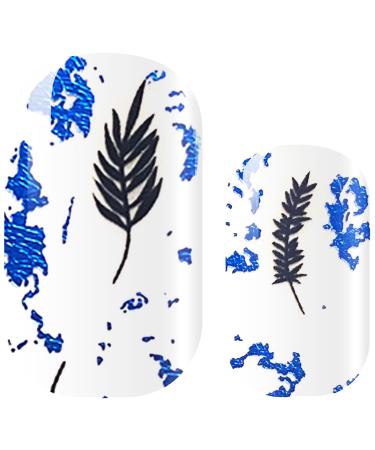 Avoa Beauty nail film - "midnight blues" black blue dark blue metallic plans transparent nail art design 16 thin self -adhesive long -lasting nail wraps