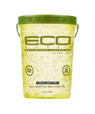 Eco Style Gel Olive Oil Styling Gel - Adds Shine and Tames Split Ends - Delivers Moisture to the Scalp - Nourishes And Repairs - Provides Weightless and Superior Hold - Ideal for all Hair - 80 oz Olive 80 Fl Oz (Pack of ...
