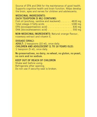 Super Omega 3 - Liquid - EPA and DHA supplement - Fish Oil supplement - Supports Heart Brain Joint Health - Orange flavor - 250ml - Buy Online on GoSupps.com