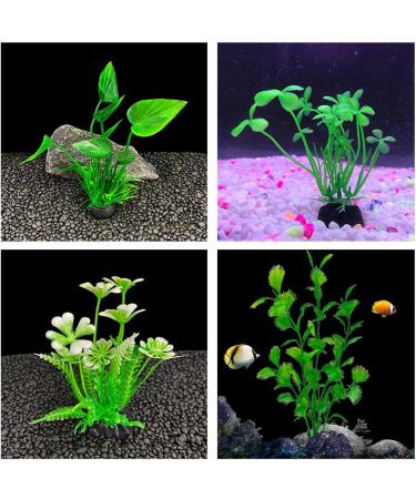 Lancare 16-Piece Artificial Aquarium Plants Decoration Set - Green Plastic Aquatic Plants for Aquariums - Buy Online on GoSupps.com