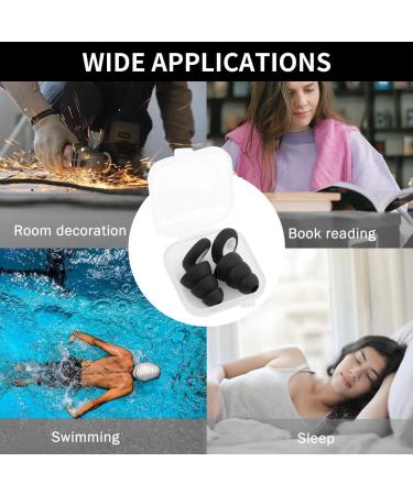 2 Sets Noise Canceling Earplugs - Reusable Silicone Concert Ear Plugs for Sleeping Snoring Working & Studying (White & Black) - Shop Internationally Today - Buy Online on GoSupps.com
