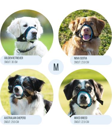 Gentle Muzzle Guard for Dogs - Prevents Biting and Unwanted Chewing Safely New Secure Comfort Fit - Soft Neoprene Padding No More Chafing Included Training Guide Helps Build Bonds with Pet (M Blue) Blue M (Pack of 1) - Buy Online on GoSupps.com