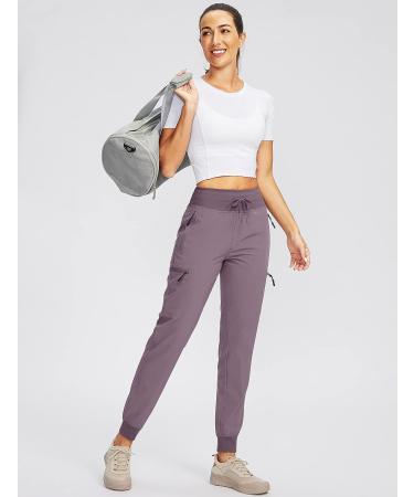 SANTINY Women's Lightweight Quick Dry Hiking Cargo Joggers - Purple Medium - Buy Online on GoSupps.com