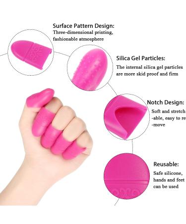 Boao 30 Pieces Wearable Nail Caps - Silicone Gel Fingernail Polish Remover Wraps - Reusable Soak Off Caps in Purple Rosy & Pink | DIY Nail Supplies | International Shipping - Buy Online on GoSupps.com