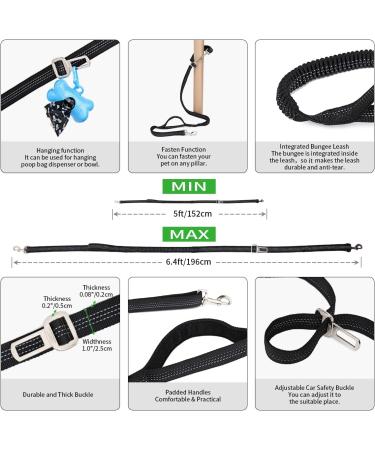 TUDEC Dogs Jogging Line with Belly Belt - Elastic Reflective Leash for Large & Medium Dogs Includes Feces Bag Dispenser - Gray Purple - Buy Online on GoSupps.com