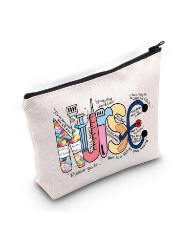 Nurse Makeup Bag Nurse Gift Nursing Bag Nurse Accessories ER Nurse Gift Emergency Nurse Makeup Bag Emergency Room Gifts Future Nurse Gift (Medicine Nurse.)