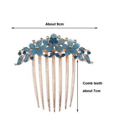 SG Store Flower Hair Comb - Rhinestone Wedding Bridal Headpiece & Decorative Hair Accessory for Women & Girls - Perfect for Blue Hairstyles - Buy Online on GoSupps.com