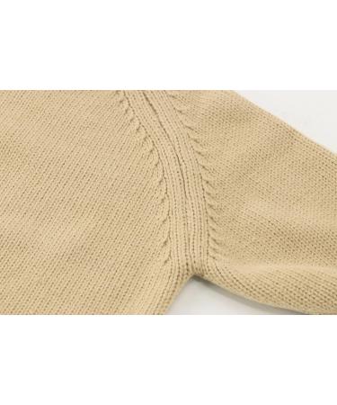 KISLOVE Knitted Jumper - Unisex Toddler Baby Sweater | Beige Ribbed Knit Pullover for Autumn/Winter - Buy Online on GoSupps.com