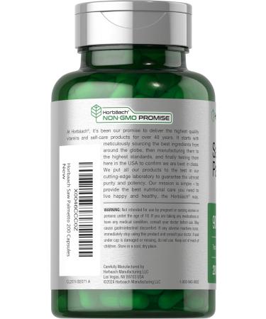 Horbaach Saw Palmetto Extract | 900mg | 200 Capsules | Non-GMO and Gluten Free Formula | Traditional Herb Supplement | from Saw Palmetto Berries Unflavored 200 Count (Pack of 1) - Buy Online on GoSupps.com