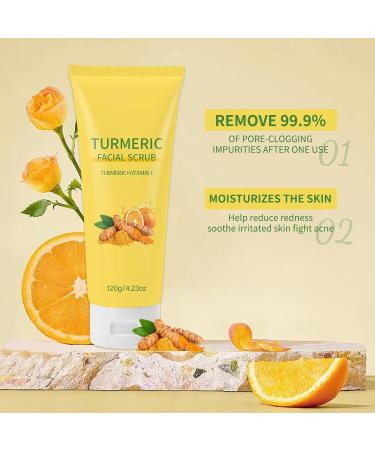Revitalizing Exfoliating Face Scrub Vitamin C and Turmeric Face Exfoliator for Blackheads Pore Dirt & Dark Spots and Acne Control Facial Scrub for Oily & Acne-Prone Skin (2) - Buy Online on GoSupps.com