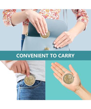 Buy Retro Pill Box with Mirror - 3 Compartment Small Round Container for Vitamins & Supplements | Y-18 Vintage MAP-1 - Buy Online on GoSupps.com