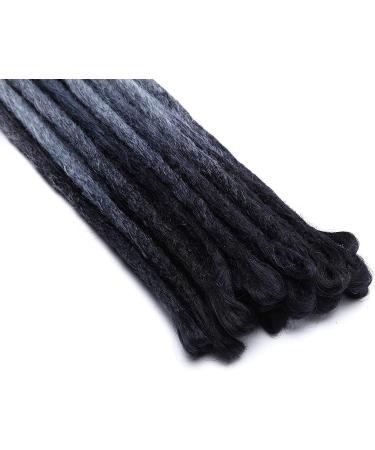 SEGO Dreadlocks Extensions - 10 Strands 24 Synthetic Braids | Handmade Black Gray & White Crochet Dreads - Buy Online on GoSupps.com