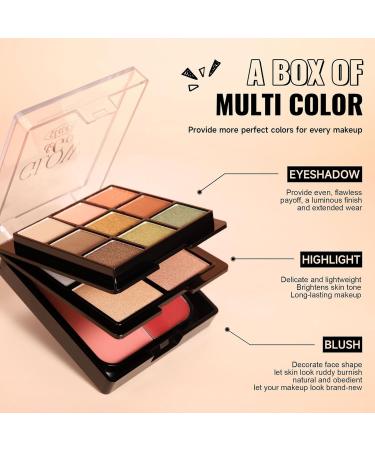 Palette de Maquillage pour Femmes Fard Paupi res Fard Joues Illuminateur - Cosm tiques Effets Satin s et Mats pour Peau Mature Soir es D placements Voyages # 02 - Buy Online on GoSupps.com