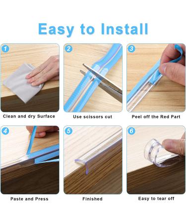 Clear Baby Proofing Corner Protectors - Furniture Edge Safety Bumpers - 6.6ft Soft Edge Guard with Strong Adhesive - 0.4in Width - 6.6ft Length - Buy Online on GoSupps.com