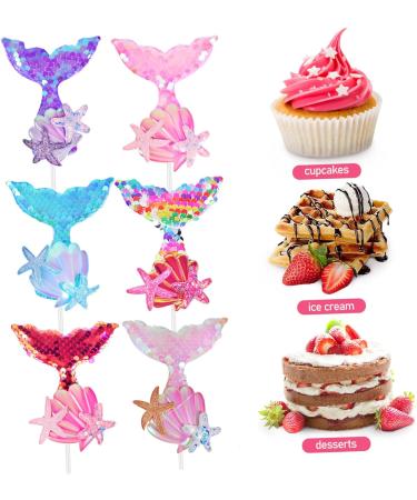 Artibetter 12 Pcs Cake Decoration Mermaid Picks for Cake Under The Sea Cake Picks Sequin Mermaid Cupcake Topper Mermaid Tail Cake Toppers Mermaid Party Supplies Paper Cup Happy Birthday Cloth As Shownx2pcs mediumx2pcs - Buy Online on GoSupps.com