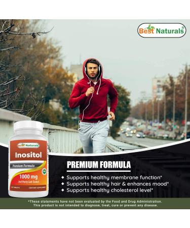 Best Naturals Inositol 1000mg 120 Tablets - Vitamin B8 Supplement for Healthy Living - Buy Online on GoSupps.com