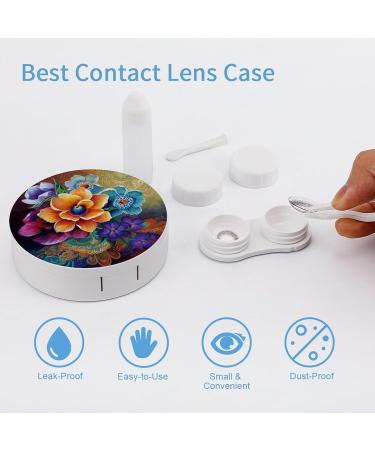 Contact Lens Case - Flower Diamond Painting Print | Travel & Care Box for Contacts - Buy Online on GoSupps.com
