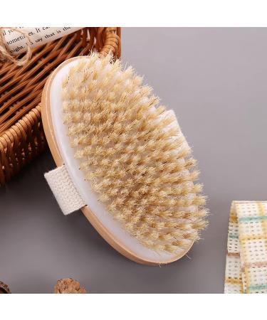 Firschoie Natural Bristle Dry Brush Set - 2 Hemu Body Brushes for Exfoliation Improved Blood Circulation & Cellulite Reduction - Shop Internationally - Buy Online on GoSupps.com