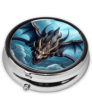 Flying Dragon Round Pill Box | 3 Compartment Travel Organizer | Portable Pill Box for International Travel - Buy Online on GoSupps.com