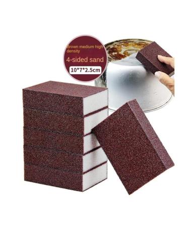 Scrubber Set Emery Sponge Wipe Kitchen Dishwashing Pot Brush Rust Removal Grinding Sponge Block Household Cleaning Brush Pot Supplies Sponge(Brown) A Brown - Buy Online on GoSupps.com