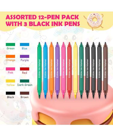 12-Piece Food Coloring Pens Set | Edible Baking Felt Pens for Cakes Cookies & More | Fine & Thick Tips | Perfect for Easter Eggs & Macarons - Buy Online on GoSupps.com