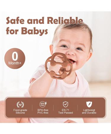 Buy McGmitt Silicone Baby Bite Ring - BPA-Free Soft Gripping Ball for 3-12 Months - Caramel Color - Buy Online on GoSupps.com