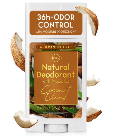 Natural Deodorant for Women (Coconut Island) - Natural Deodorant Women Aluminum Free Deodorant for Women Deodorant Natural Deodorant Aluminum Free Baking Soda Free Deodorant without Aluminum Coconut Island 2.65 Ounce (Pack of 1)