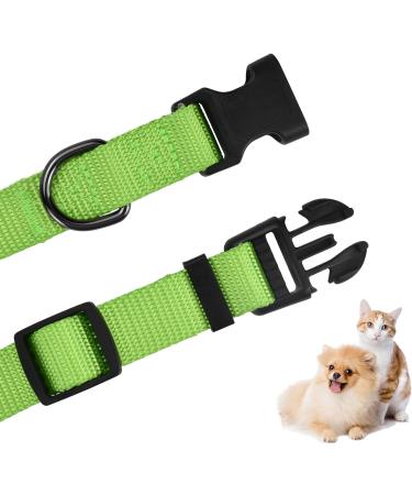 Audwud Thick Nylon Dog Collar | Adjustable & Classic | Neon Green | Sizes S-XL for Small Medium & Large Dogs - Buy Online on GoSupps.com