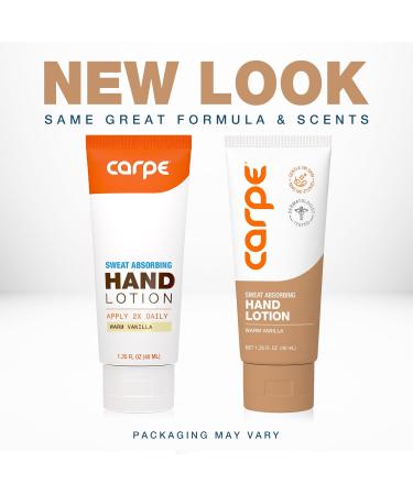 Carpe Antiperspirant Hand Lotion A dermatologist-recommended smooth lotion that helps stop hand sweat Great for hyperhidrosis (Warm Vanilla) Vanilla 1.35 Fl Oz (Pack of 1) - Buy Online on GoSupps.com