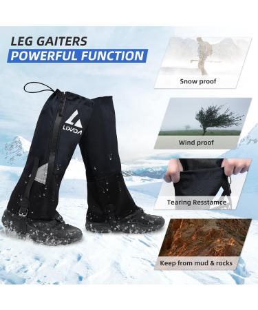 Lixada Waterproof Gaiters for Men & Women - Outdoor Protection from Snow Rain & Insects for Hiking Hunting & Cycling - Durable Rain Gaiters Black - Buy Online on GoSupps.com