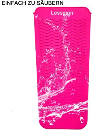Heat-Resistant Silicone Mat Bag for Hot Hair Tools | Curly Bars & Straighteners | Pink 28.5cm x 14cm - Buy Online on GoSupps.com