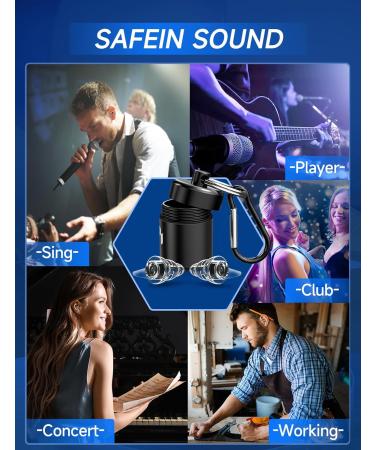 Concert Ear Plugs - High Fidelity Hearing Protection for Musicians DJs & Festivals | 26 dB Noise Reduction Music Earplugs in Clear & Black - Buy Online on GoSupps.com