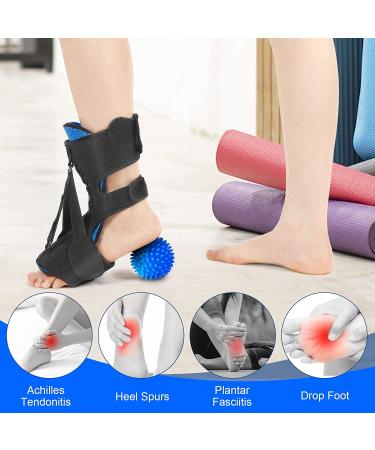 2022 Adjustable Plantar Fasciitis Night Splint - Plantar Fasciitis Relief for Foot Drop, Ankle Pain, Heel Pain, Achilles Tendonitis - 3 Fixing Straps - Buy Online on GoSupps.com