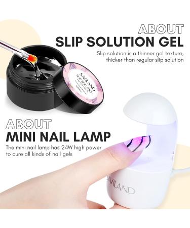 Saviland Poly Gel Nail Kit - 6 Colors with UV lamp, Base, Top Gel, Slip Solution, Dual Forms, Tools - Beginner Nail Extension Set for Home & Salon Use - Gold/White/Black Poly Gel Kit 04 - Buy Online on GoSupps.com
