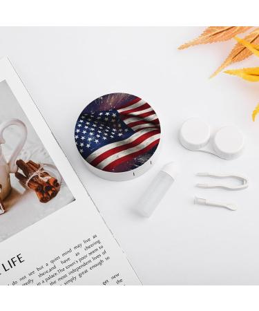 USA Flag Portable Contact Lens Case - Travel-Friendly Storage Box for Easy Lens Organization - Buy Online on GoSupps.com