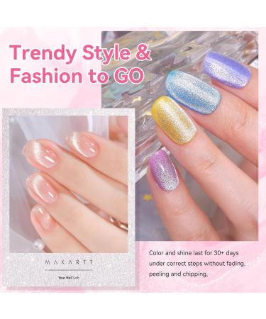 Makartt Holographic Cat Eye Gel Nail Polish Universal Silver Glitter Nail Polish Shiny Glitter Nail Gel with Magnet Stick Shiny Galaxy Gel Polish Soak Off UV/LED Nail Art Salon Manicure DIY Home Stellar Spark - Buy Online on GoSupps.com