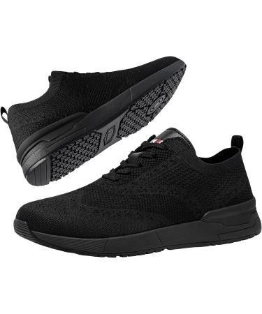 LARNMERN Men's Non Slip Work Shoes - Slip Resistant Kitchen Chef Sneakers - Lightweight & Breathable - Size 9, Black - Buy Online on GoSupps.com