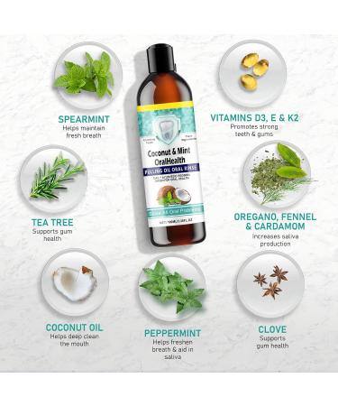 Natural Oral Care Oil - Coconut & Peppermint - 100ml Mouthwash for Fresh Breath Teeth Whitening & Gum Health - Buy Online on GoSupps.com