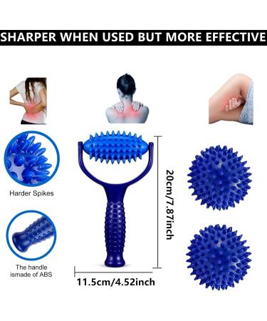 Wavata 3-Piece Massage Ball Set | Ergonomic Massage Roller with Knobs | Foot & Back Pain Relief | Deep Tissue Muscle Massage for Legs Arms & Shoulders (Blue) - Buy Online on GoSupps.com